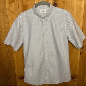 NNO Blue Striped Casual Button Down Shirt